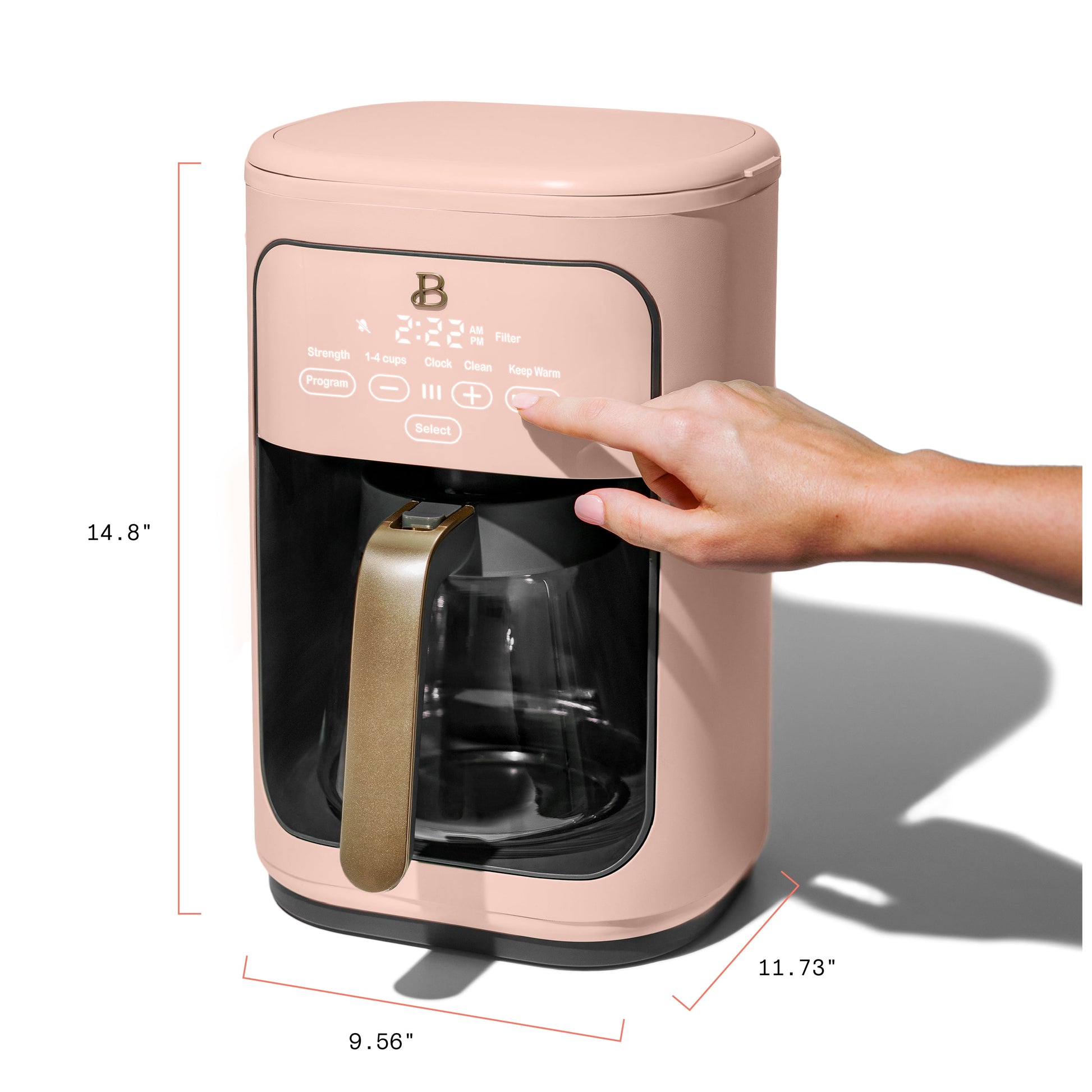 Brew Perfection with Drew Barrymore's Elegant 14-Cup Programmable Drip Coffee Maker - Touch-Activated Convenience