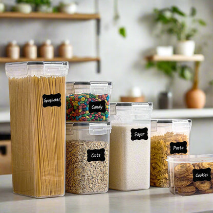 8 PCS Airtight Food Storage Containers with Lids Plastic Storage for Kitchen & Pantry Organization, Dry Food Canisters for Flour, Sugar, Cereal