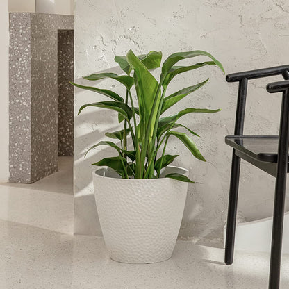 Modern 14" White Honeycomb Planter Pot – Large Decorative Flower Pot for Indoor & Outdoor House Plants