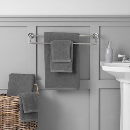 100% Cotton Popcorn Textured Towel Set - 6 Piece 600 GSM, Soft & Plush, 2 Bath Towels, 2 Hand Towels, 2 Washcloths, Dark Gray