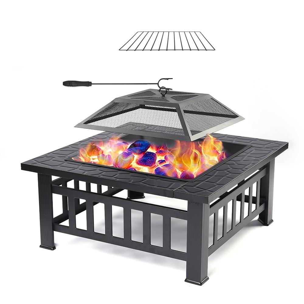 Elevate Your Outdoor Experience with Our Versatile 32'' Square Fire Pit Table - Perfect for Cozy Nights and Summer Soirees!