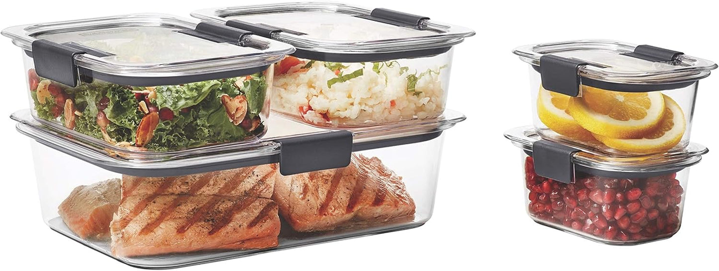 Brilliance Food Storage Containers - Set of 5 Assorted Sizes, BPA-Free, Leak-Proof & Microwave Safe for Ultimate Freshness