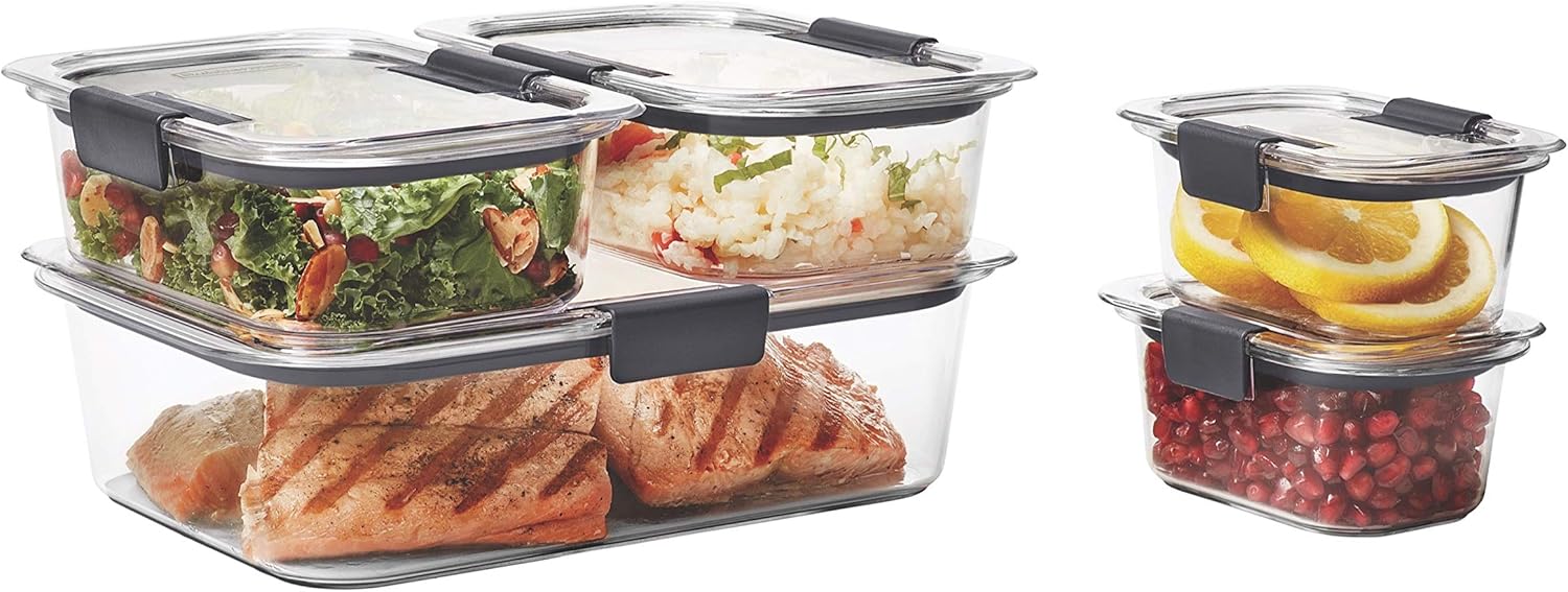 Brilliance Food Storage Containers - Set of 5 Assorted Sizes, BPA-Free, Leak-Proof & Microwave Safe for Ultimate Freshness