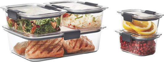Brilliance Food Storage Containers - Set of 5 Assorted Sizes, BPA-Free, Leak-Proof & Microwave Safe for Ultimate Freshness