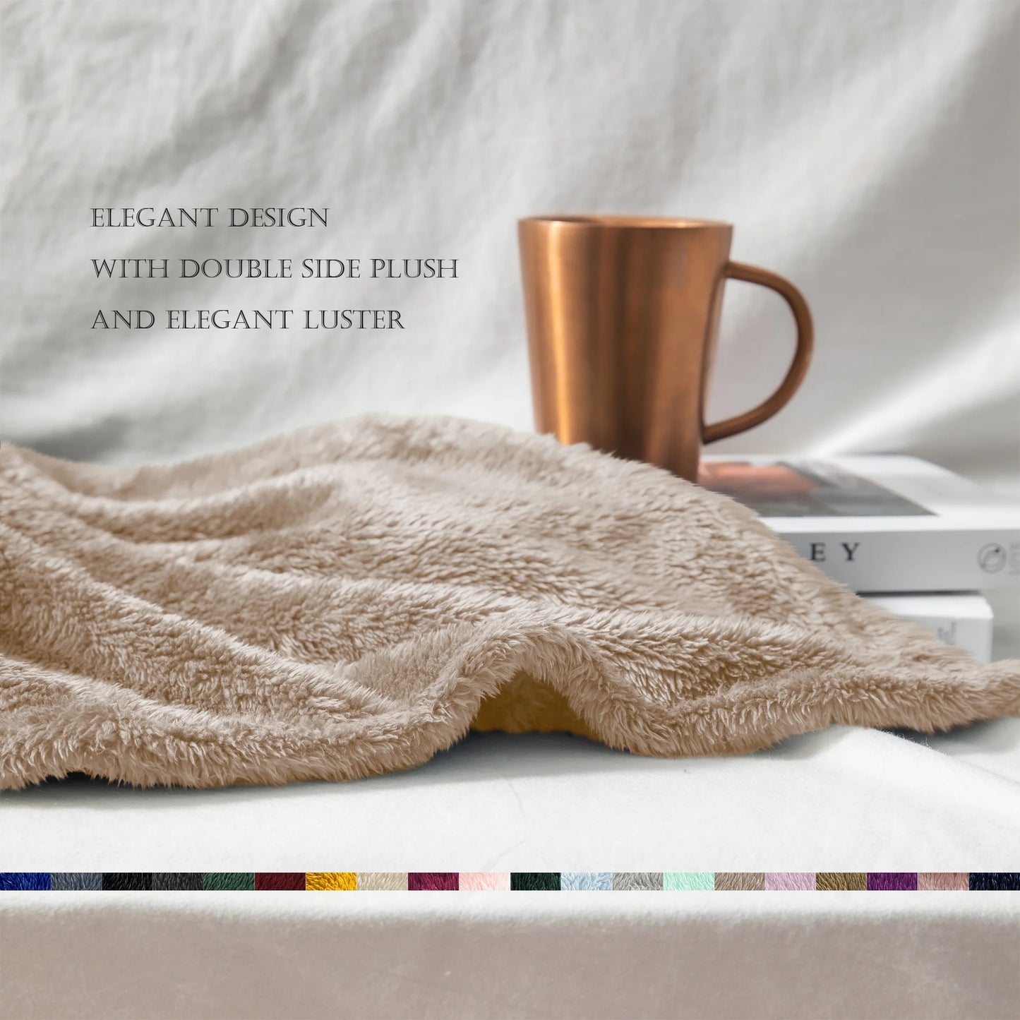 Cuddle Up in Luxury: Extra Soft Camel Plush Fuzzy Fleece Throw Blanket (50" x 70") - Perfect for Cozy Nights and Stylish Decor