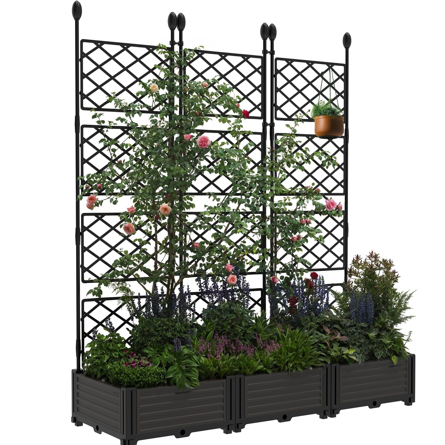 Elevate Your Garden with the WildBreak 3-Piece Planter Box Set and Trellis Screen - Perfect for Vertical Gardening!