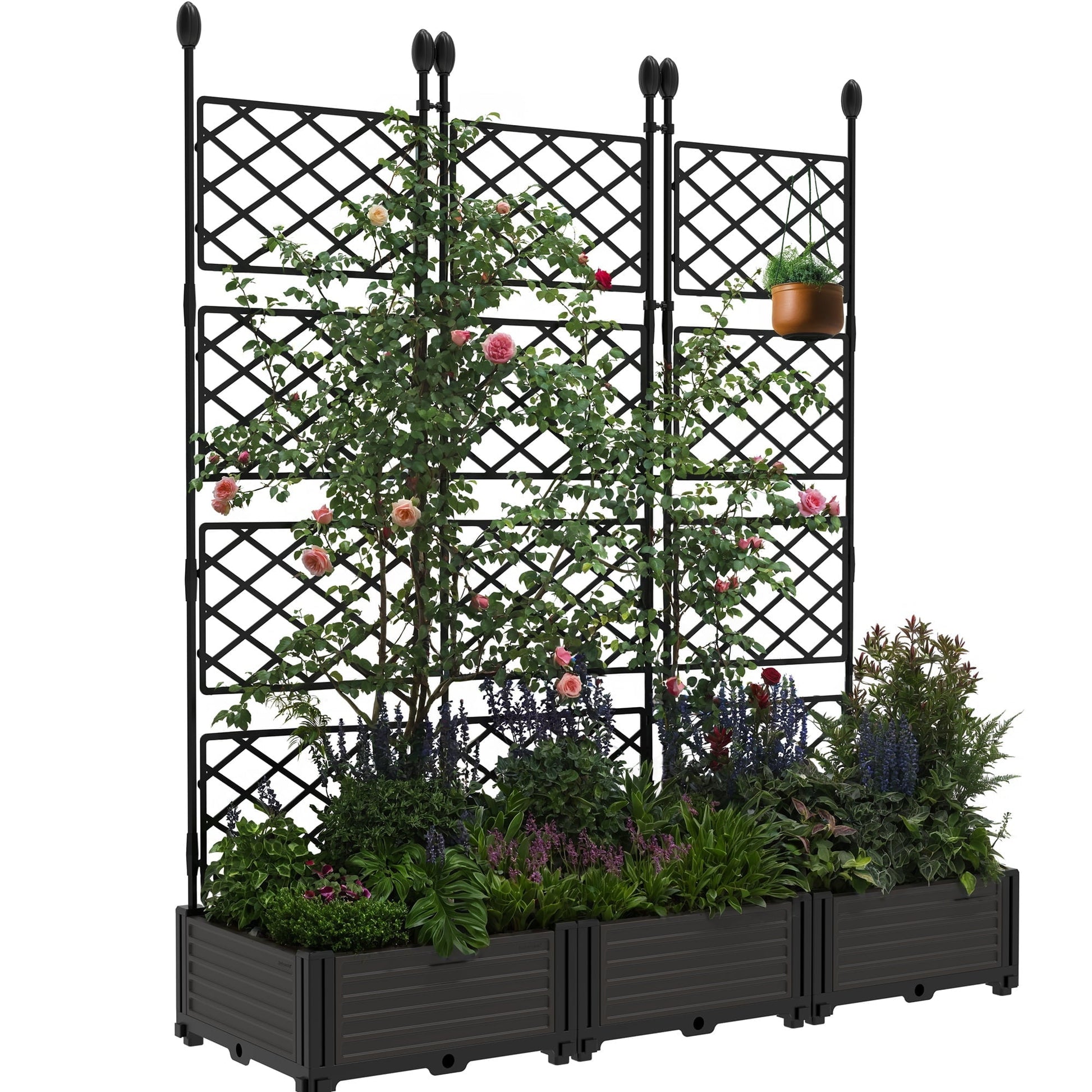 Elevate Your Garden with the WildBreak 3-Piece Planter Box Set and Trellis Screen - Perfect for Vertical Gardening!
