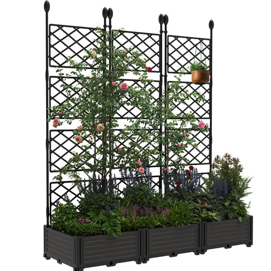Elevate Your Garden with the WildBreak 3-Piece Planter Box Set and Trellis Screen - Perfect for Vertical Gardening!