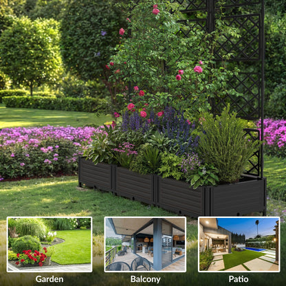 Elevate Your Garden with the WildBreak 3-Piece Planter Box Set and Trellis Screen - Perfect for Vertical Gardening!
