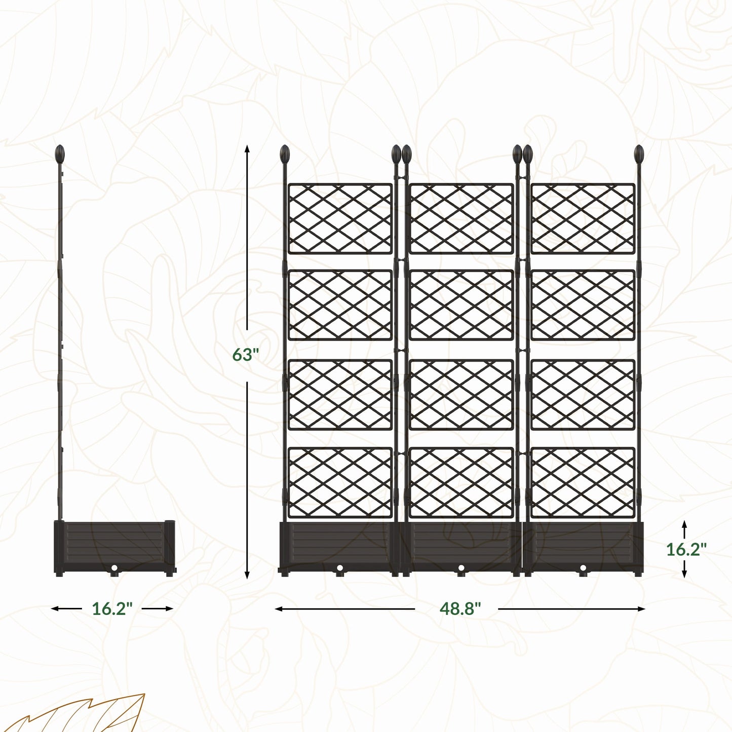 Elevate Your Garden with the WildBreak 3-Piece Planter Box Set and Trellis Screen - Perfect for Vertical Gardening!