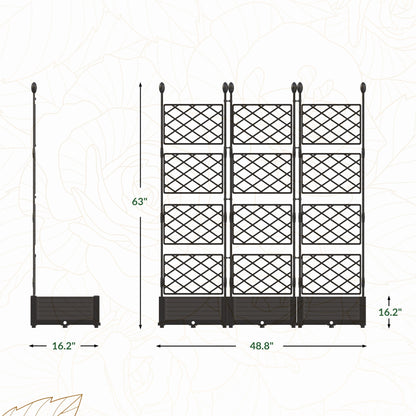 Elevate Your Garden with the WildBreak 3-Piece Planter Box Set and Trellis Screen - Perfect for Vertical Gardening!