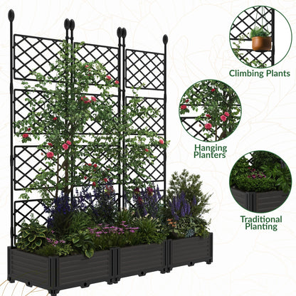 Elevate Your Garden with the WildBreak 3-Piece Planter Box Set and Trellis Screen - Perfect for Vertical Gardening!