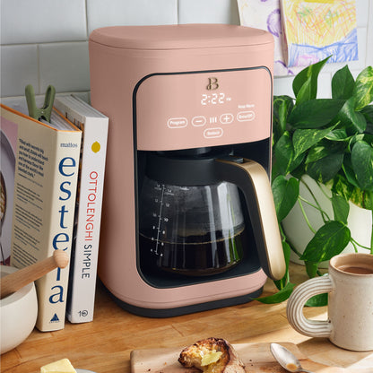 Brew Perfection with Drew Barrymore's Elegant 14-Cup Programmable Drip Coffee Maker - Touch-Activated Convenience