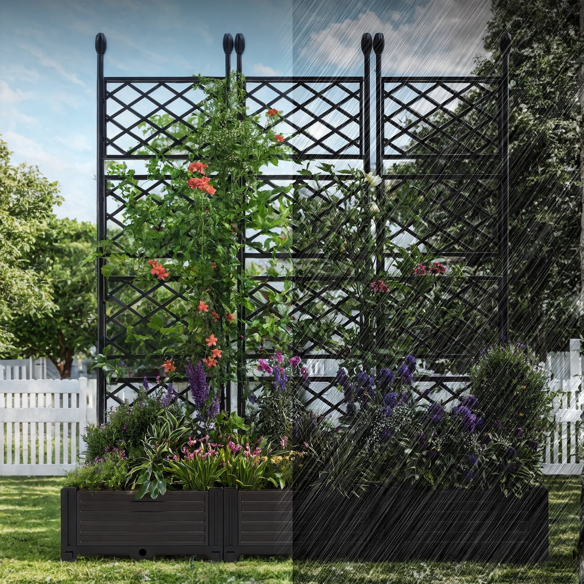 Elevate Your Garden with the WildBreak 3-Piece Planter Box Set and Trellis Screen - Perfect for Vertical Gardening!