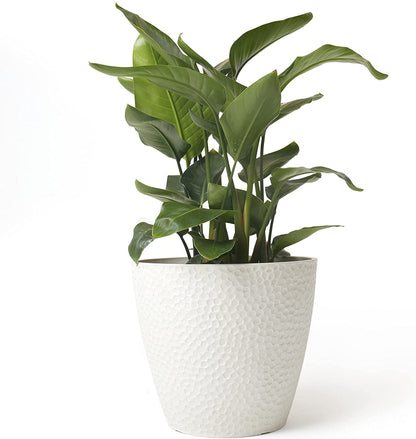 Modern 14" White Honeycomb Planter Pot – Large Decorative Flower Pot for Indoor & Outdoor House Plants