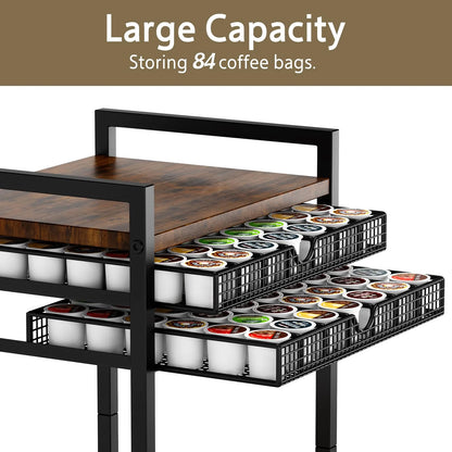 K-Cup Holder Rack,Coffee Pod Holder Drawer for 84 Coffee Pods Storage, Stylish Home or Office Coffee Bar Organizer