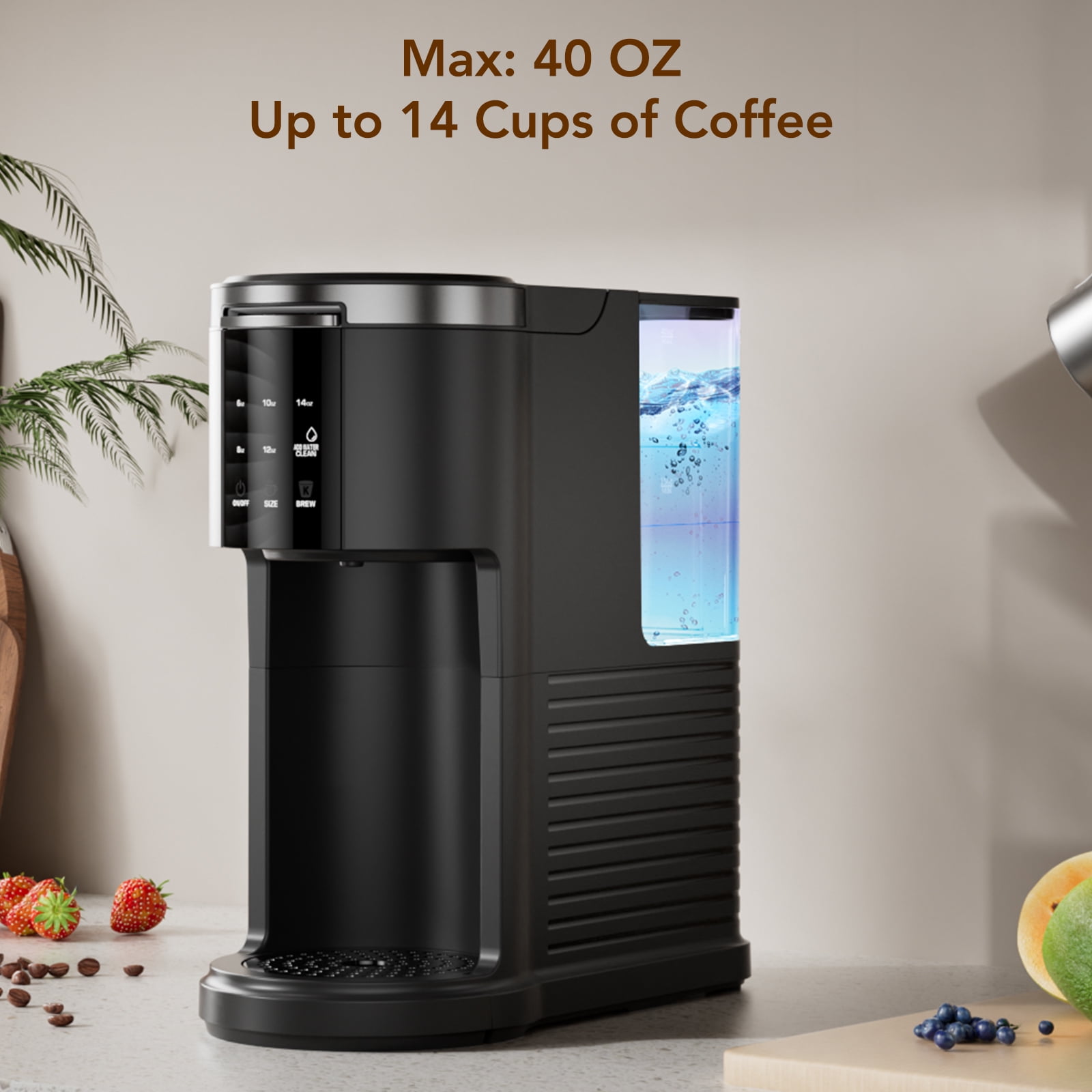 KNDKO Single Serve Coffee Maker for K Cup POD or Ground Coffee, 1200W Coffee Machine with 40oz Water Tank, Self-Clean, Quick-Heating for Home, Office - Image 7